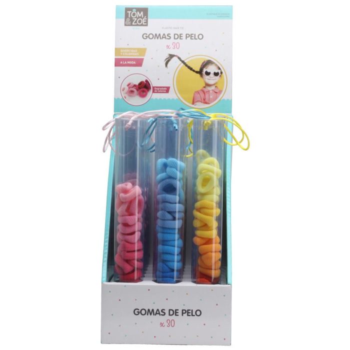 Tom et Zoe Juego de 30 Gomas de Pelo Elásticas Coloridas de Tacto Suave 3 Tom et Zoe Juego de 30 Gomas de Pelo Elásticas Coloridas de Tacto Suave 3