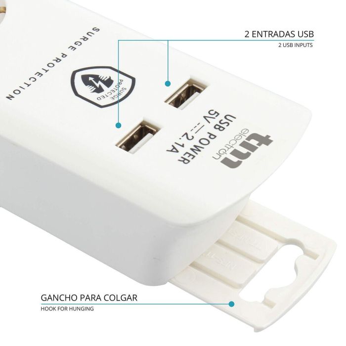 Regleta Enchufes 6 Tomas con Interruptor TM Electron TMUAD306 9
