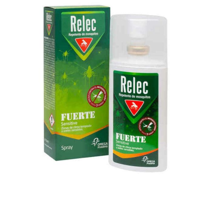 Relec Antimosquitos Fuerte Sensitive Spray 75 ml para Piel Sensible y Niños - Protección hasta 7h Mosquito Tigre Sin Alcohol