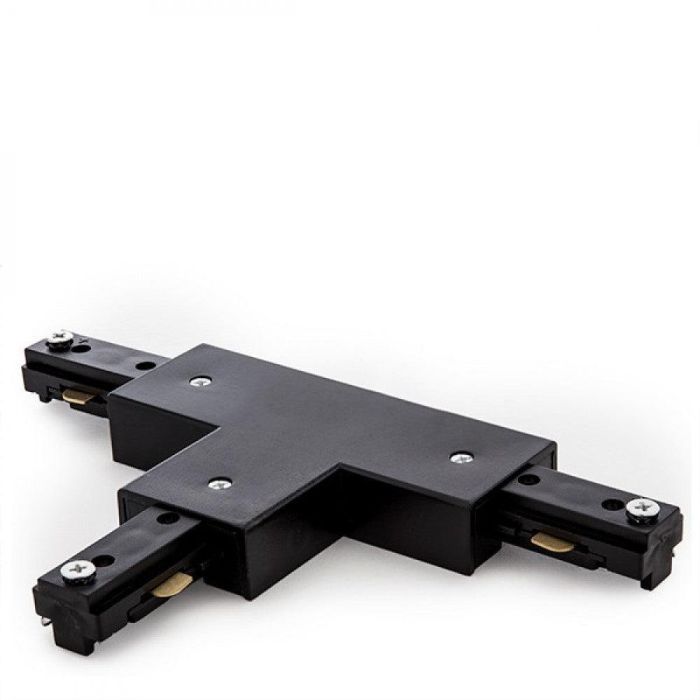 Conector T Carril Bifásico Negro Conector T Carril Bifásico Negro