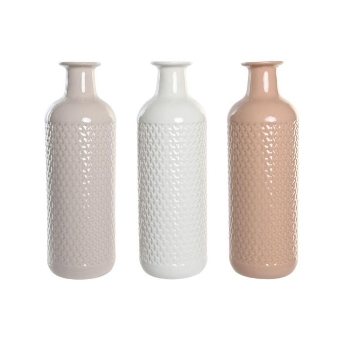 Jarrón DKD Home Decor Terracota Malva Rosa claro Dolomita 13 x 13 x 41 cm (3 Unidades) Jarrón DKD Home Decor Terracota Malva Rosa claro Dolomita 13 x 13 x 41 cm (3 Unidades)
