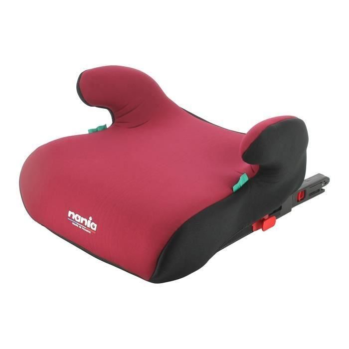 Asiento elevador con fijaciones isofix NANIA ALPHIX 135-150 cm R129  de 8 a 12 años  Fabricado en Francia  Con reposabrazos  Rojo 1