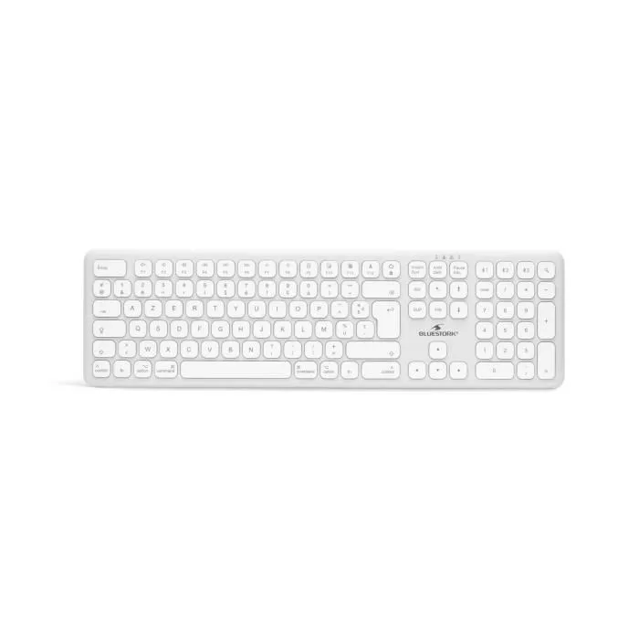 Bluestork BLU3760162050172 Teclado Inalambrico Bluetooth Tamaño Completo Compatible con Mac Blanco 3