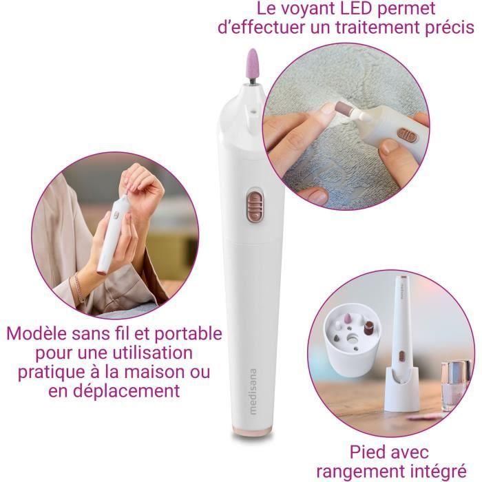 Medisana MP 900 Kit de Manicura y Pedicura Inalámbrico con 5 Accesorios e Iluminación LED de Precisión - Blanco 3