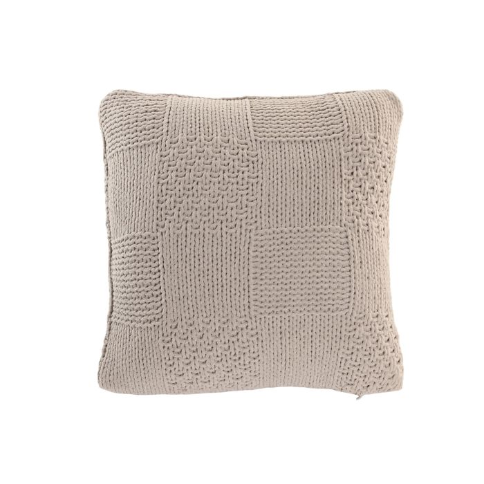 DKD Home Decor Cojín Urban Beige de Punto 45x45 cm Poliéster con Cremallera (2 Unidades)