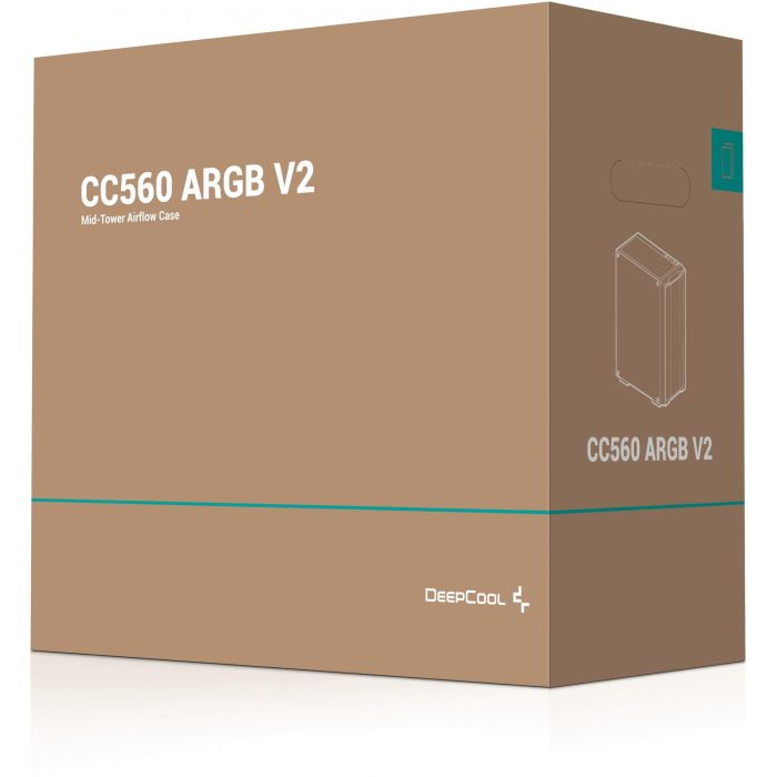 DeepCool CC560 ARGB V2 Midi Tower PC Gaming con Ventana Lateral, Iluminación RGB y Soporte ATX Negro 4 DeepCool CC560 ARGB V2 Midi Tower PC Gaming con Ventana Lateral, Iluminación RGB y Soporte ATX Negro 4