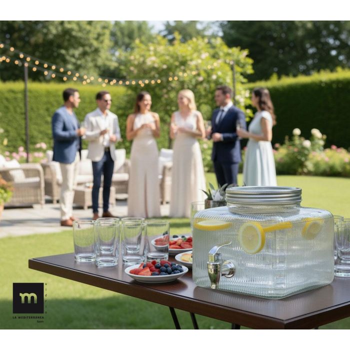 Inde Tarro Dispensador Frigo de Vidrio 5.5 Litros - Capacidad 5.5L, Medidas 21x21x18.5 cm (6 Unidades) Inde Tarro Dispensador Frigo de Vidrio 5.5 Litros - Capacidad 5.5L, Medidas 21x21x18.5 cm (6 Unidades)