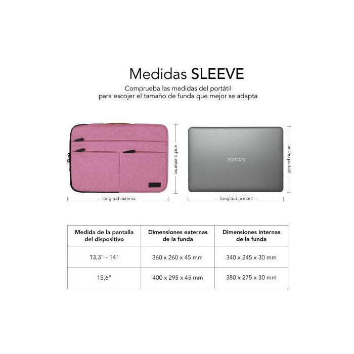 SUBBLIM Maletin Air Padding 360 Sleeve 13,3-14" Pink SUBBLIM Maletin Air Padding 360 Sleeve 13,3-14" Pink