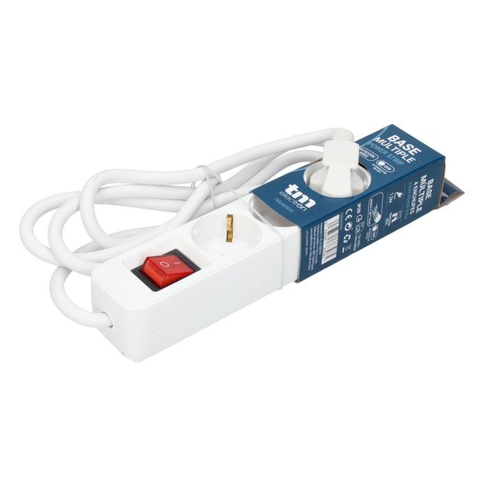 Regleta Enchufes 4 Tomas sin Interruptor TM Electron TMUAD504S Blanco 3680 W (1,5 m) (4 Unidades) 1 Regleta Enchufes 4 Tomas sin Interruptor TM Electron TMUAD504S Blanco 3680 W (1,5 m) (4 Unidades) 1