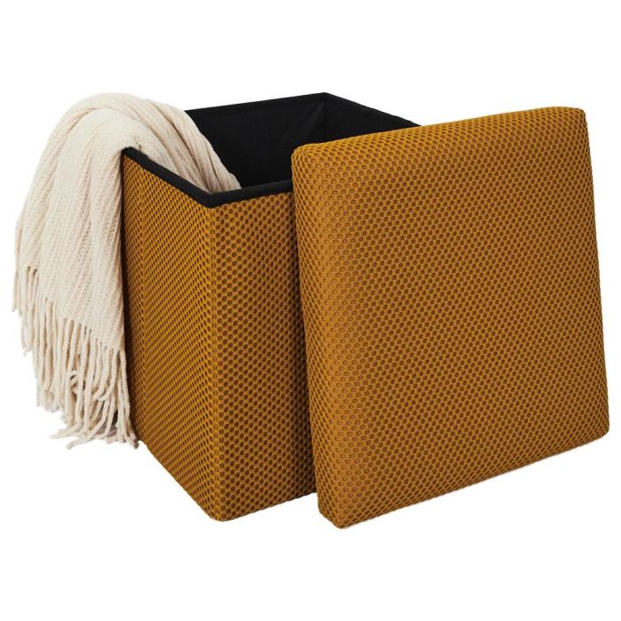 Caja-Puf Plegable Atom Mostaza Home Deco Factory 4 Caja-Puf Plegable Atom Mostaza Home Deco Factory 4