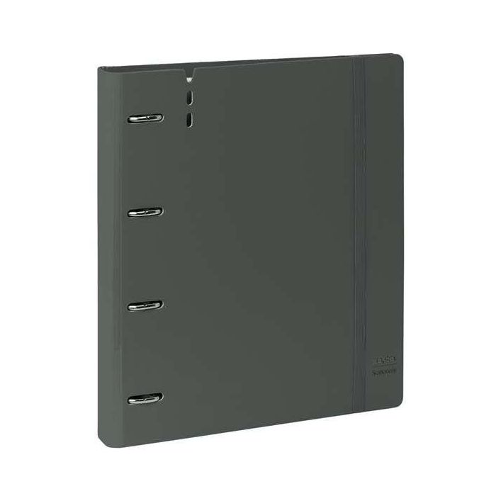 Carpeta Con Recambio Safta Din A4 Cuadro 5 mm Polipropileno Foam 4 Anillas 35 mm Gris Oscuro 1