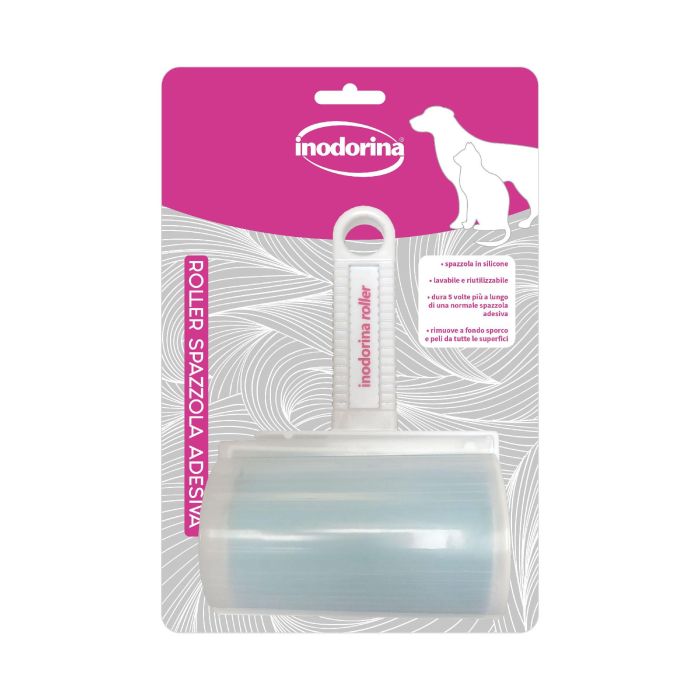 Inodorina Roller Lavable y Reutilizable para Eliminar Pelos, Pelusas, Polvo y Suciedad de Todas las Superficies y Tejidos
