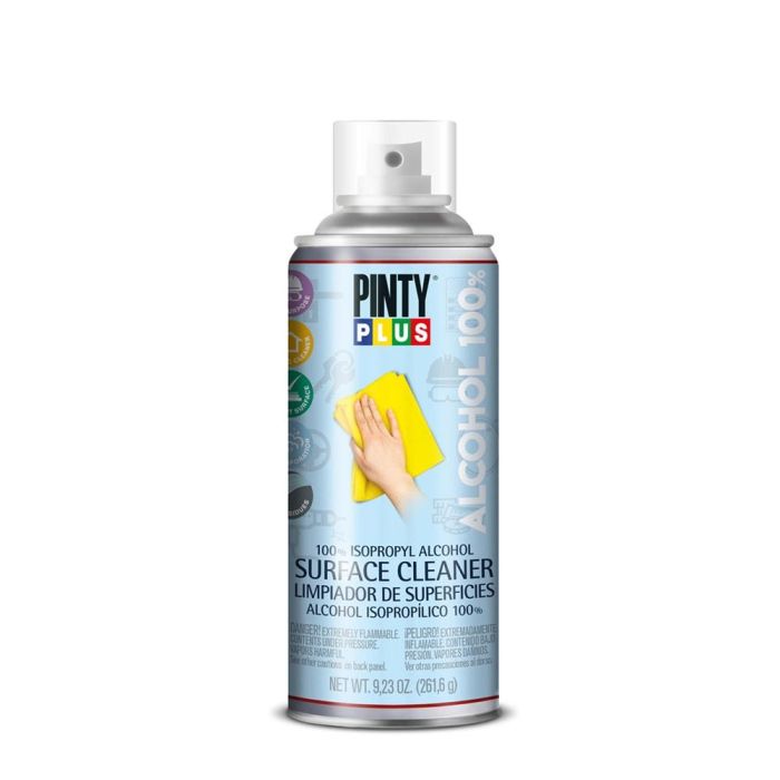 Pinty Plus Limpiador en Spray 100% Alcohol Isopropílico para Objetos y Superficies, Desengrasante y Desinfectante Profesional, 400ml