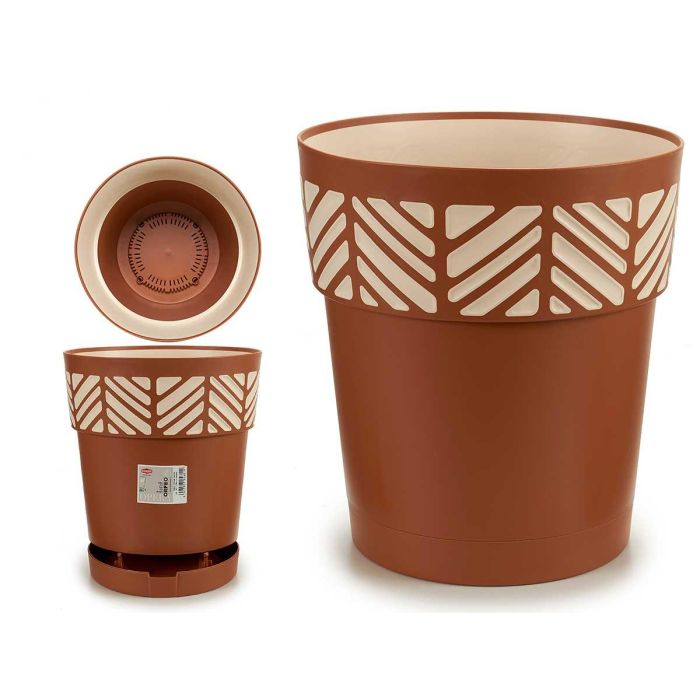 Maceta plástico Orfeo 30 cm terracota Stefanplast - 11,8 L con reserva de agua (6 Unidades) Maceta plástico Orfeo 30 cm terracota Stefanplast - 11,8 L con reserva de agua (6 Unidades)
