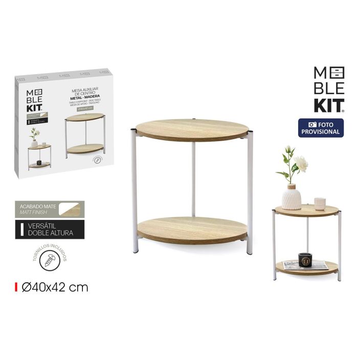 Moblekit Mesa Auxiliar De Centro White 40 x 42 cm 0 Moblekit Mesa Auxiliar De Centro White 40 x 42 cm 0