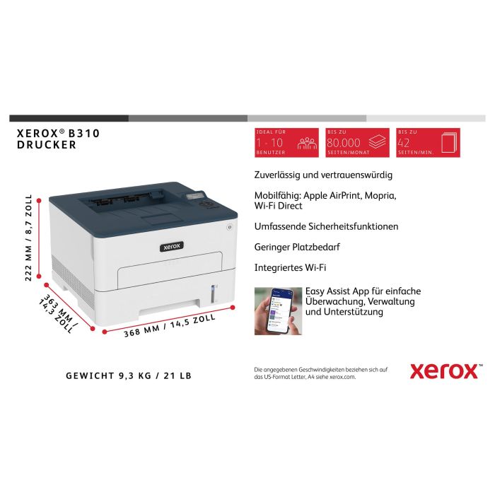 XEROX Impresora Laser Monocromo B310V_DNI/B310V_DNI 1