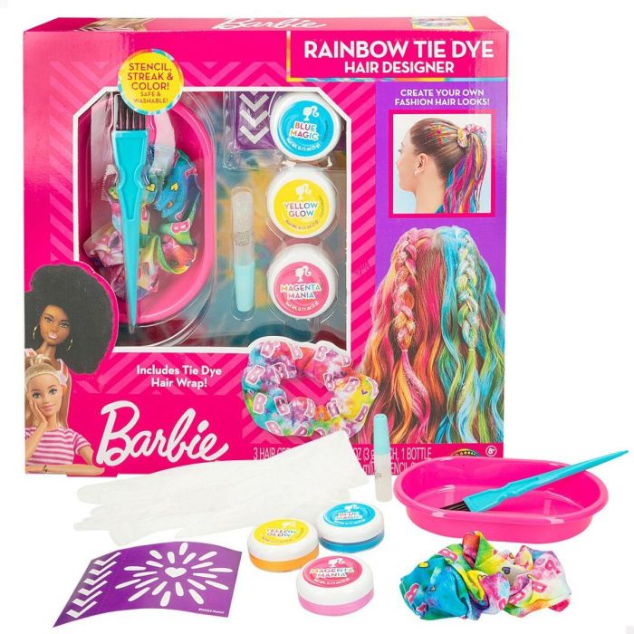 Set de Peluquería Barbie Rainbow Tie 15,5 x 10,5 x 2,5 cm Cabello con mechas Multicolor Set de Peluquería Barbie Rainbow Tie 15,5 x 10,5 x 2,5 cm Cabello con mechas Multicolor