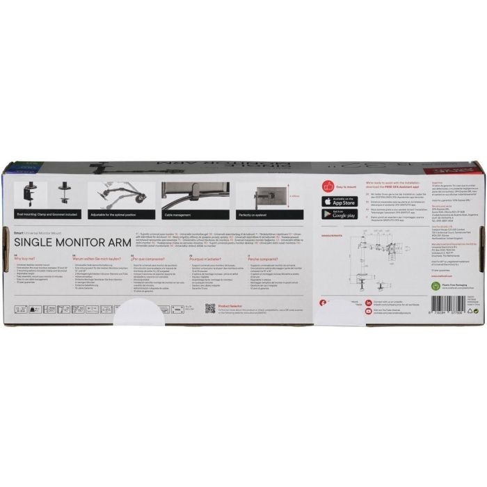 Soporte inteligente para monitor - UNO PARA TODOS - VESA 100 - Brazo simple - 13 y 32" - 8 kg máx. - Altura ajustable - Negro 2 Soporte inteligente para monitor - UNO PARA TODOS - VESA 100 - Brazo simple - 13 y 32" - 8 kg máx. - Altura ajustable - Negro 2