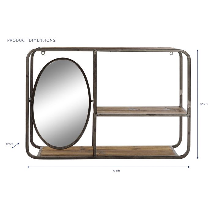DKD Home Decor Estantería Loft Marrón Oscuro Negro Madera Metal Espejo 19 x 50 x 73 cm 4