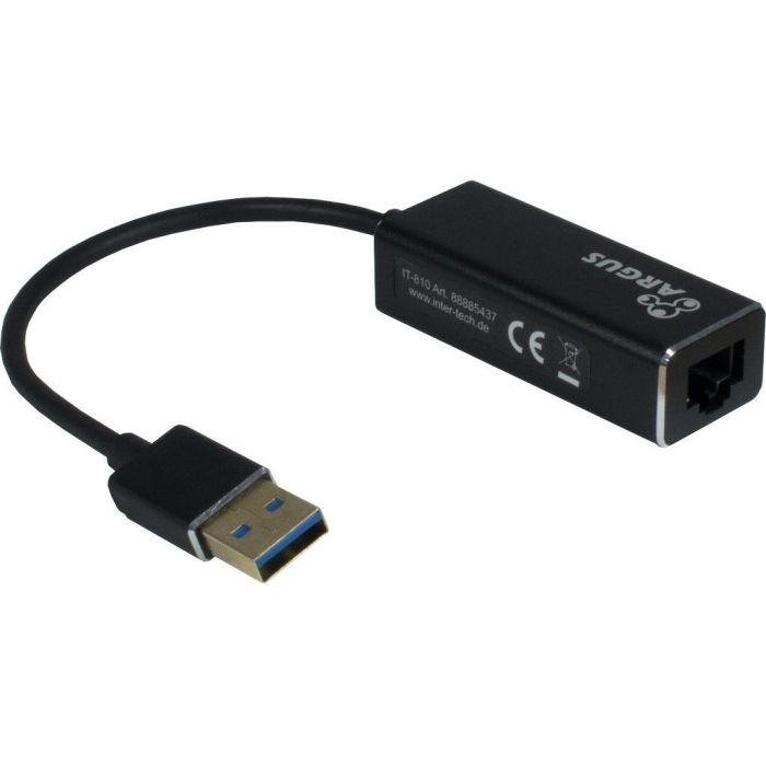 Inter-Tech IT-810 Adaptador USB 3.0 a RJ45 Gigabit Ethernet 1000 MBit/s Negro Compatible con Windows/Linux/Mac 0 Inter-Tech IT-810 Adaptador USB 3.0 a RJ45 Gigabit Ethernet 1000 MBit/s Negro Compatible con Windows/Linux/Mac 0