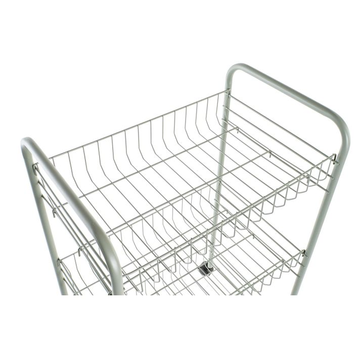 DKD Home Decor Frutero Vintage Verde Menta, 3 Cestas, con Ruedas, Desmontable, de Metal y PP, 62 cm Alto (40 cm Ancho x 26 cm Largo) 1