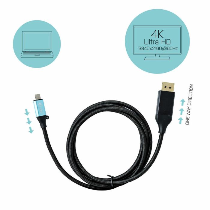 Adaptador USB C a DisplayPort i-Tec C31CBLDP60HZ2M 4K Ultra HD Negro 1 Adaptador USB C a DisplayPort i-Tec C31CBLDP60HZ2M 4K Ultra HD Negro 1