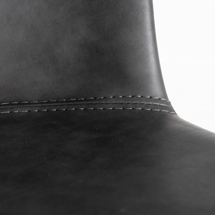 Taburete Negro Metal / Simil Piel 44,50 X 48,50 X 93,50 cm