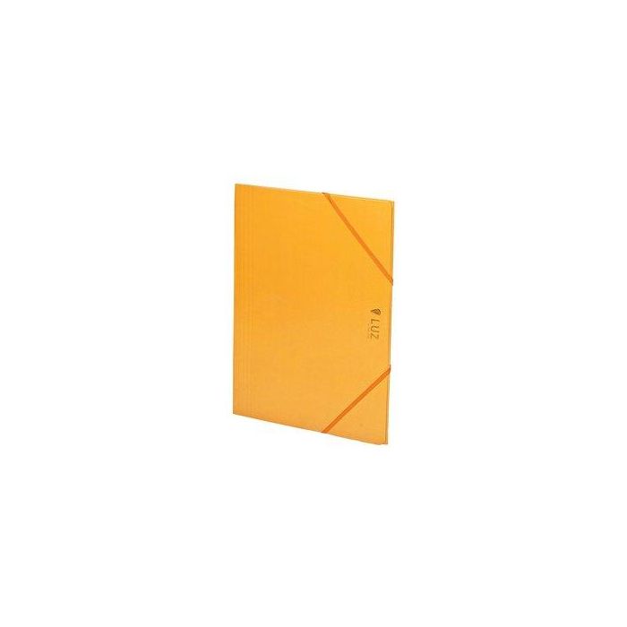 Carpeta De Gomas Y Solapas Carchivo Luz Carton Plastificado Brillo Fº Naranja 5 unidades