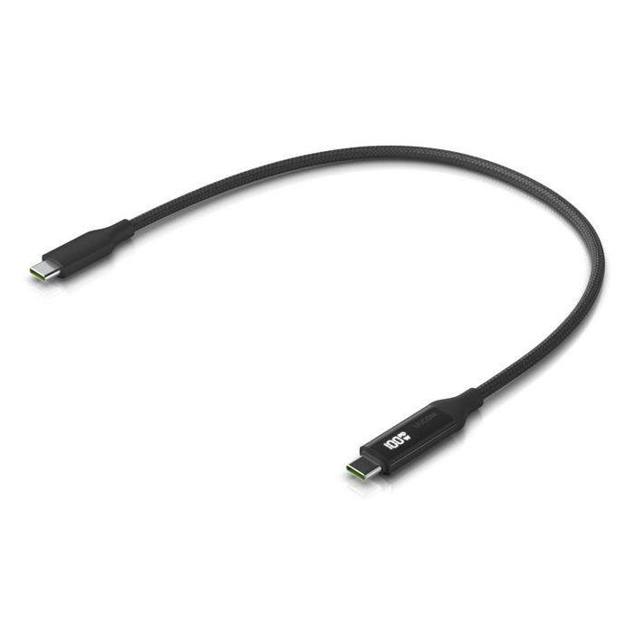 Ubiquiti USB-C Cable with Charge Display, 100W, black/cool gray, 0.3 m Ubiquiti USB-C Cable with Charge Display, 100W, black/cool gray, 0.3 m