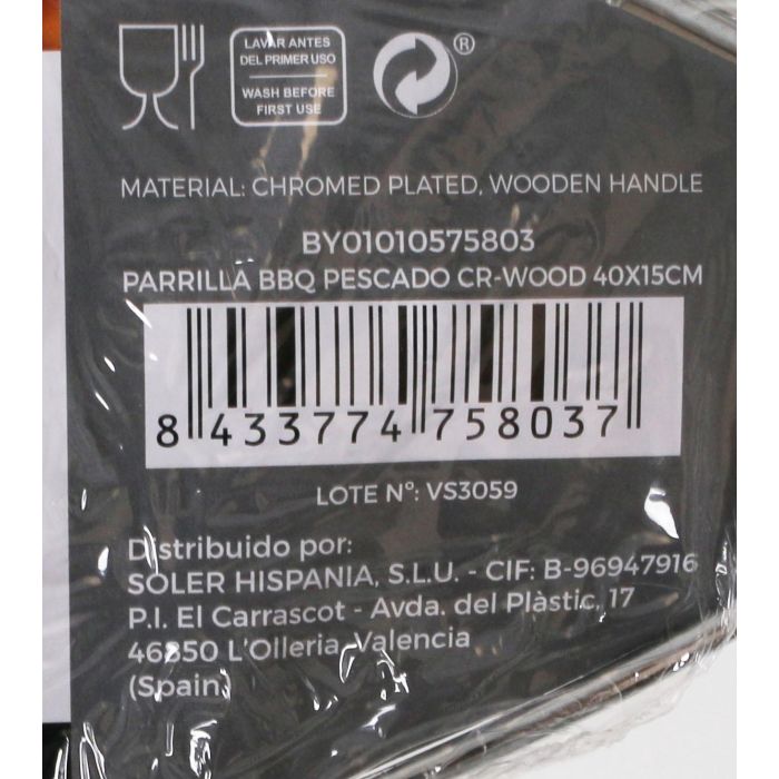 Algon Bbq Parrilla Bbq Pescado Cr-Wood 40 cm x 15 cm (12 Unidades) 6