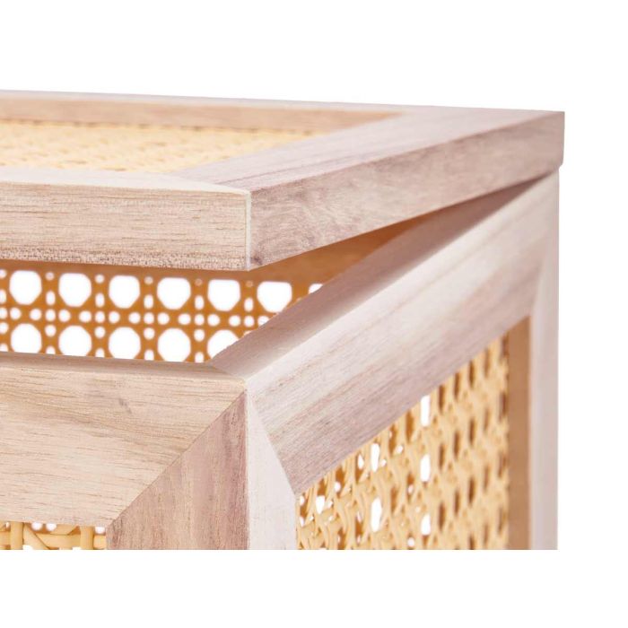 Set 3 Baules de Rattan Giftdecor - 57x33x39 cm, Madera Paulownia, Color Natural 3 Set 3 Baules de Rattan Giftdecor - 57x33x39 cm, Madera Paulownia, Color Natural 3