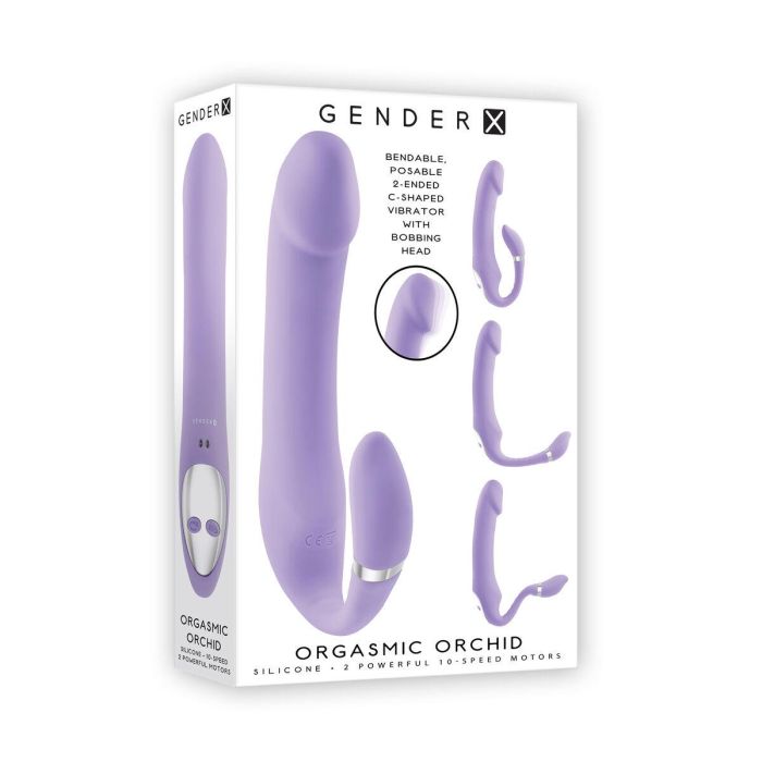 Consolador de Doble Penetración Gender X Orgasmic Orchid Morado 1 Consolador de Doble Penetración Gender X Orgasmic Orchid Morado 1