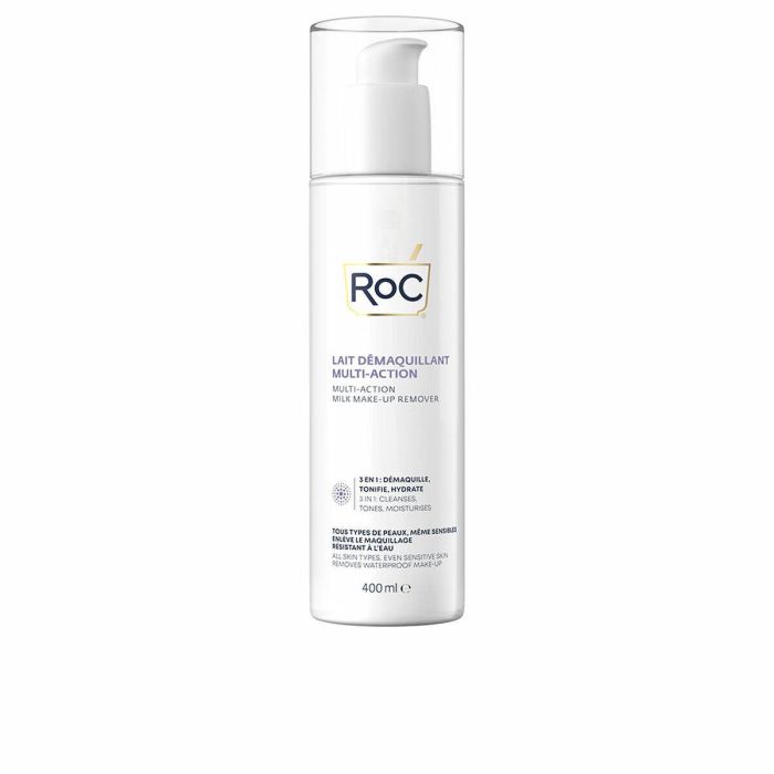 Roc Leche Desmaquillante 3 en 1 Limpiador Facial 400 ml Elimina Maquillaje Tonifica Hidrata Todo Tipo de Pieles 1