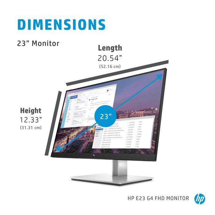 HP 23", FHD (1920 x 1080), 16:9, 250 nits, 1000:1, 5ms GtG (with overdrive) 12 HP 23", FHD (1920 x 1080), 16:9, 250 nits, 1000:1, 5ms GtG (with overdrive) 12