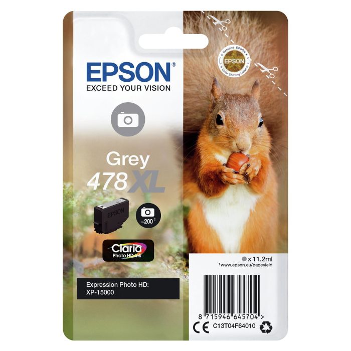 Epson Tinta Gris Claria Photo HD 478XL para XP-15000 (11.2ml)