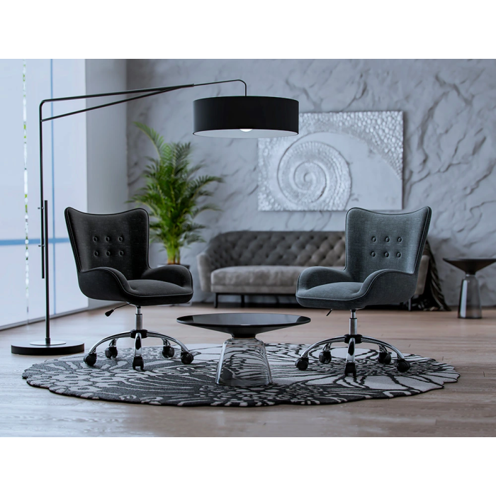 Q-connect Silla de Escritorio Mes Sina con Base Metálica, Altura Máx 960mm, Ancho 570mm, Prof. 620mm, Ruedas Premium, Color Negro 8