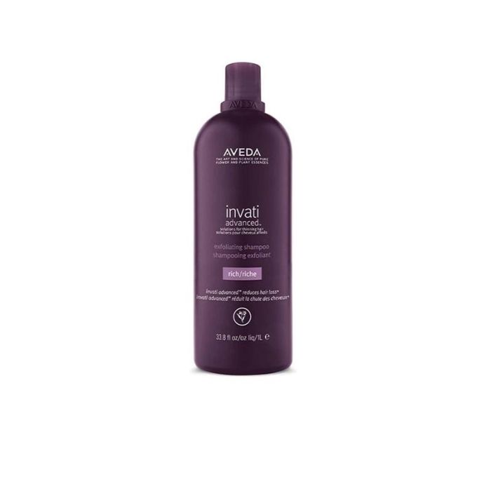 Aveda Invati Advanced Exfoliating Shampoo Rich 1000ML - Champú nutritivo y exfoliante, 94% origen natural, para cabellos medios a gruesos