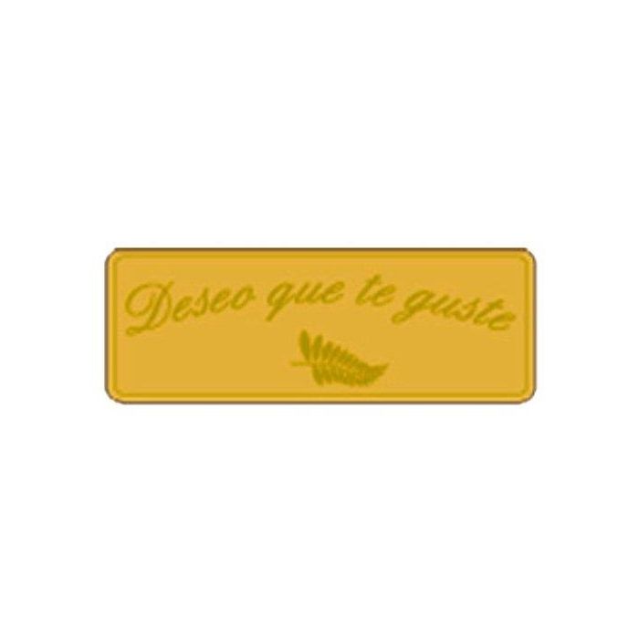 Etiquetas Regalo Adh. Rollo 300 Uds. 50X18 Deseo Que Te Guste Oro