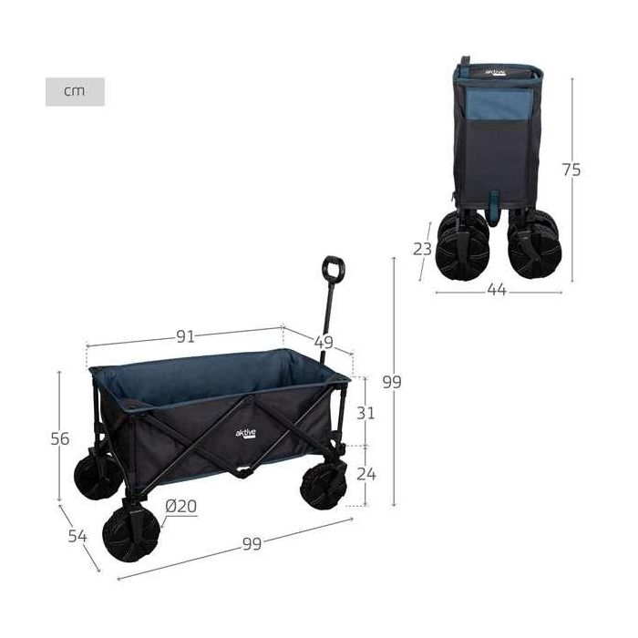Carro de playa plegable 91x49x99cm con ruedas grandes. 3 Carro de playa plegable 91x49x99cm con ruedas grandes. 3
