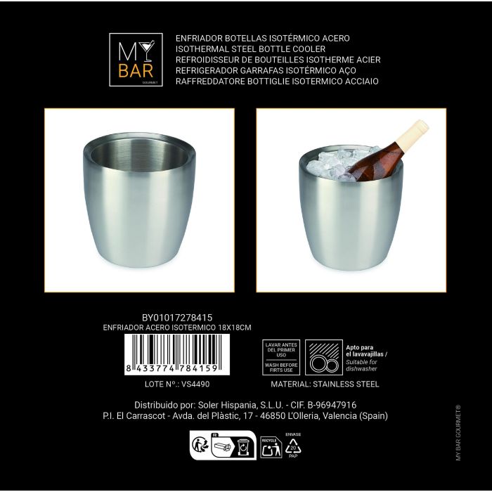 Enfriador Isotérmico de Acero My Bar 18x18 cm - Inde (6 Unidades) 7 Enfriador Isotérmico de Acero My Bar 18x18 cm - Inde (6 Unidades) 7