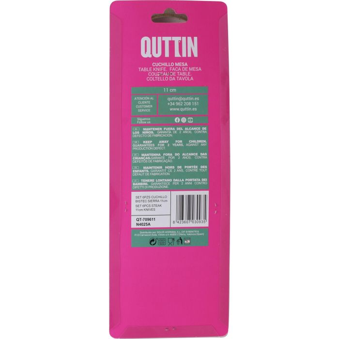 Quttin Set de 6 Cuchillos de Mesa con Sierra de 11 cm (12 Cajas) 4