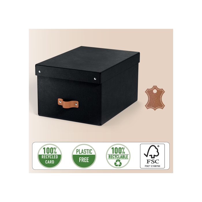 Pack 2 Cajas de Almacenamiento Cartón Mediana Color Negro Leitz 61490095 3 Pack 2 Cajas de Almacenamiento Cartón Mediana Color Negro Leitz 61490095 3