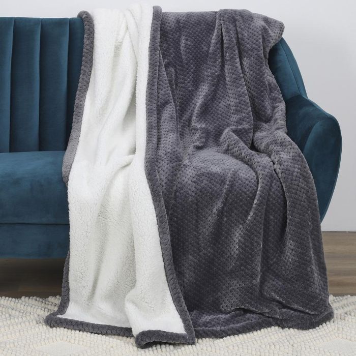 Home Deco Factory Manta Gris XXL 180x220 cm 3