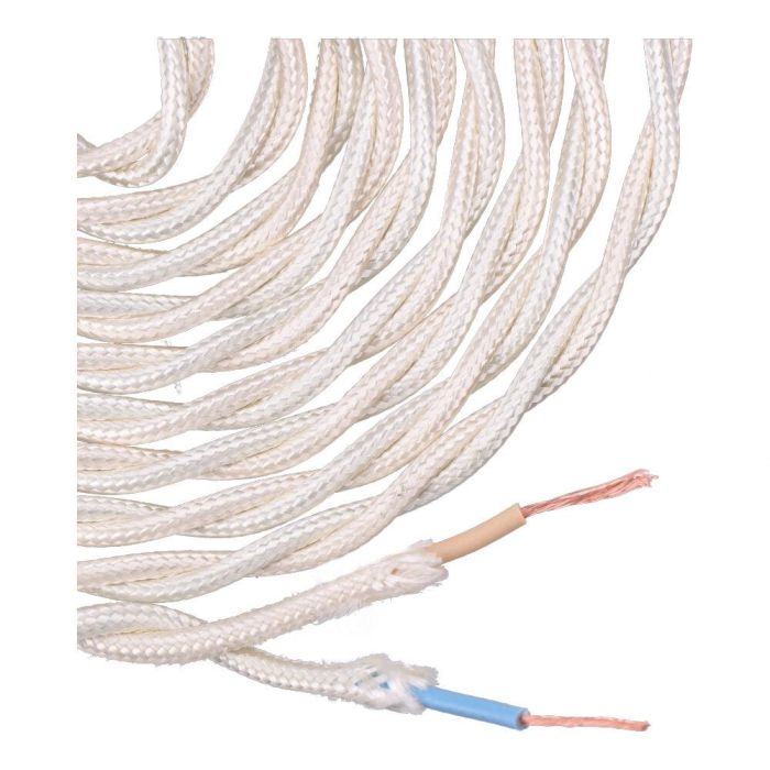 Edm Carrete cable textil trenzado H03VV-F 2x0,75 mm² beige 5 m 1 Edm Carrete cable textil trenzado H03VV-F 2x0,75 mm² beige 5 m 1