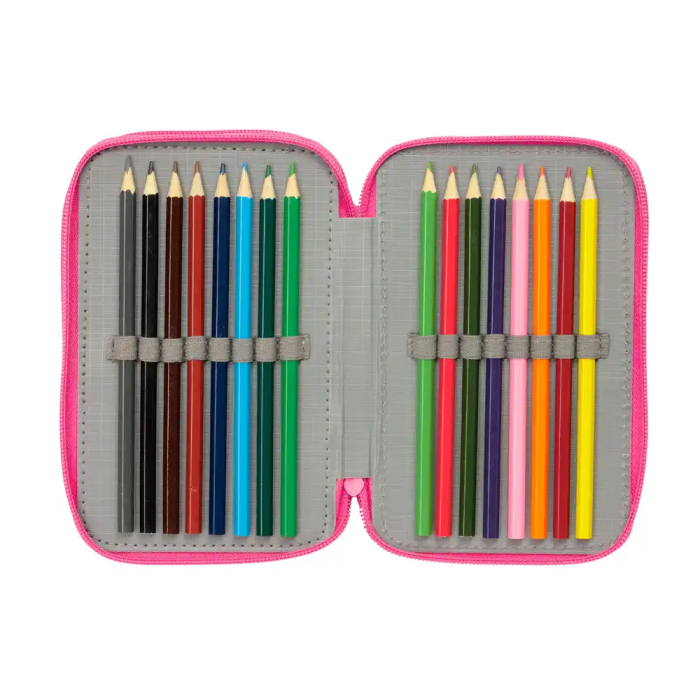 Safta Plumier Triple Barbie 37 Pcs 12,5x19,5x5,5cm 4