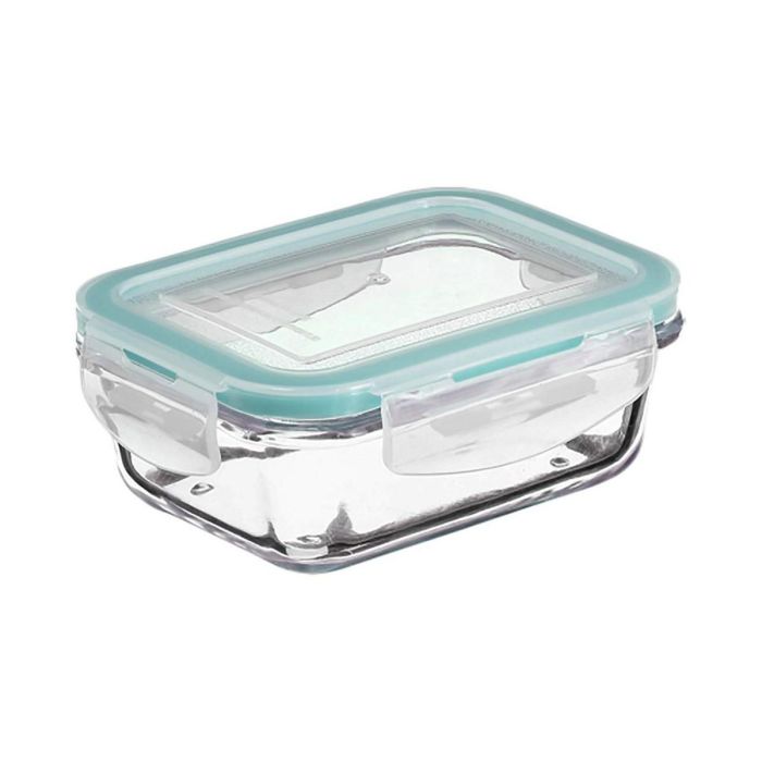 5Five Fiambrera de cristal 1730 ml transparente/azul 23x16,5x8,5 cm