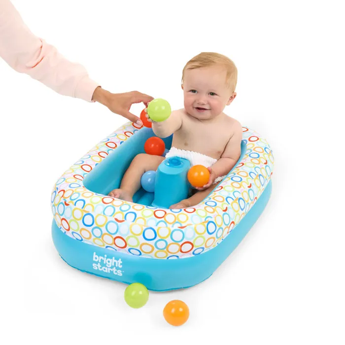 Bright Starts Bañera Inflable con Bomba Incorporada, 8 Pelotas de Juego y Desagüe - BRI17762