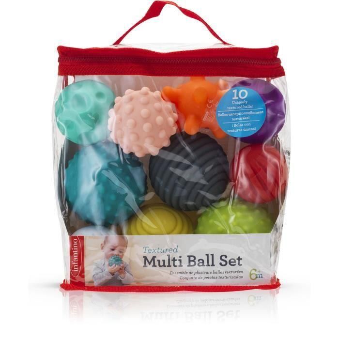 INFANTINO Juego de 10 bolas sensoriales multicolores 1 INFANTINO Juego de 10 bolas sensoriales multicolores 1