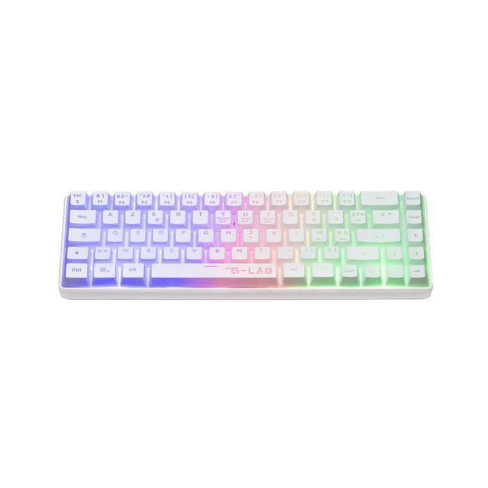 The G-Lab THE1731112746880 Teclado Gaming KEYZ HYDROGEN WL Inalámbrico Semimecánico Membrana Retroiluminación Arcoíris Azerty Blanco 2