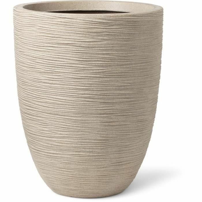 Capi Europe AUC8716443114816 Jarrón bajo Elegante WASTE RIB NL Terrazo beige 46 x 58 cm